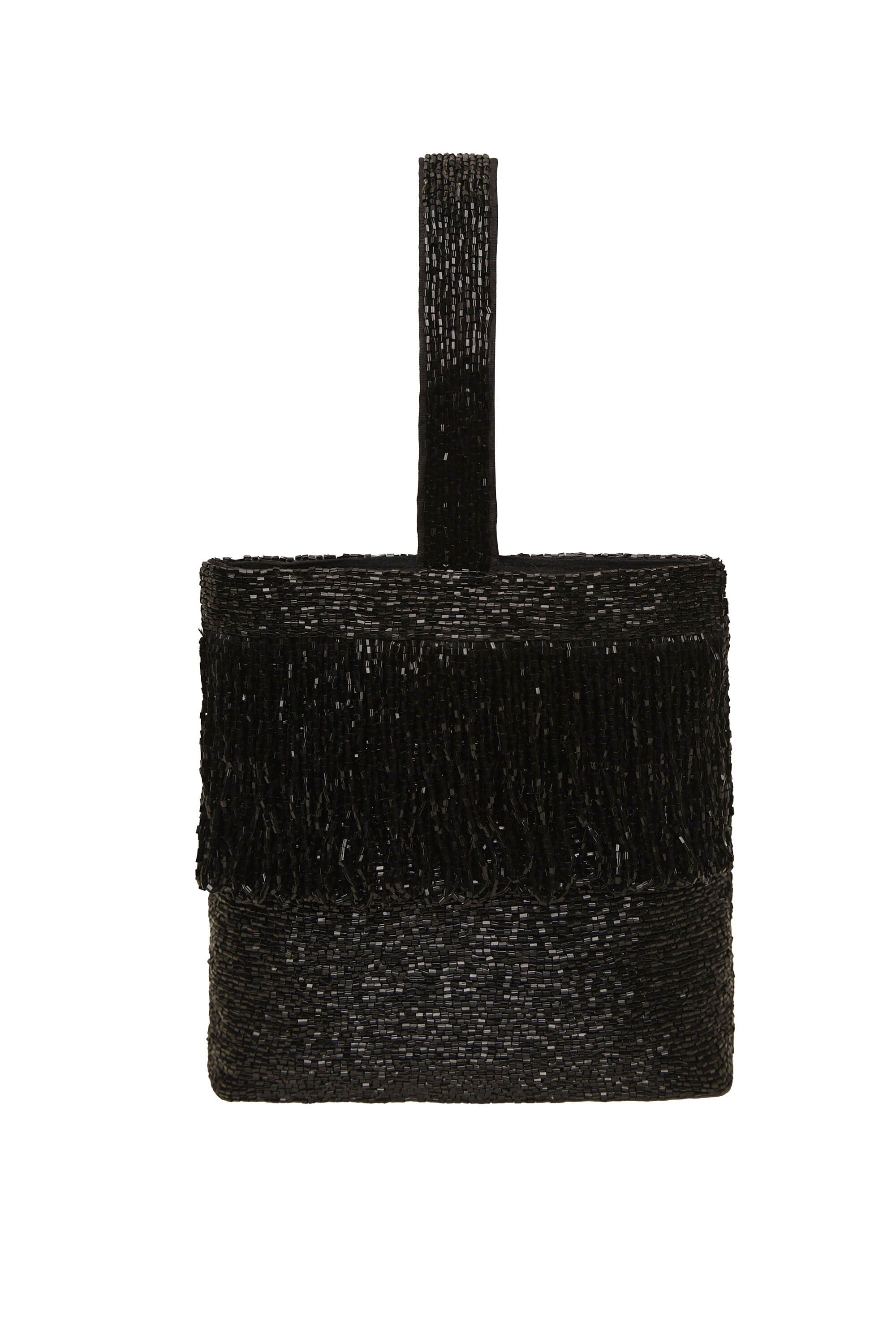 Zenni Beaded Bucket Bag in Silver