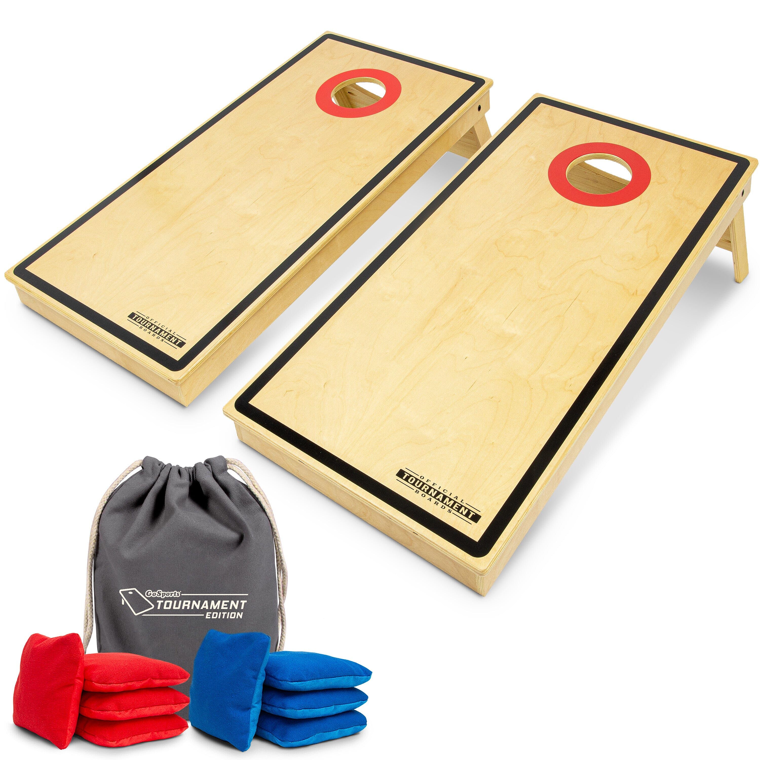 GoSports 4 ft x 2 ft Wooden Cornhole Boards Set - Natural