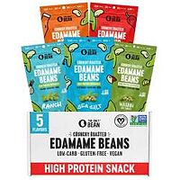 The Only Bean - Crunchy Roasted Edamame Beans (Variety) - Keto Snack, High Protein, Healthy Snacks, Low Carb, Gluten-Free & Vegan (4.0oz) (5 Pack)