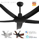 Product image for DAYDREAM II BLACK 5 BLADE SMART WIFI DC CEILING FAN