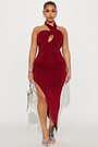 Taylor Halter Maxi Dress - Red | Fashion Nova