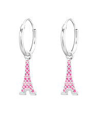 Pink Heart Bow Earrings Set - Crystal Zircon Drop Dangle Earrings For Women