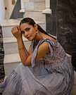 Product image for Yasmin striped smocked sundress in midnight
