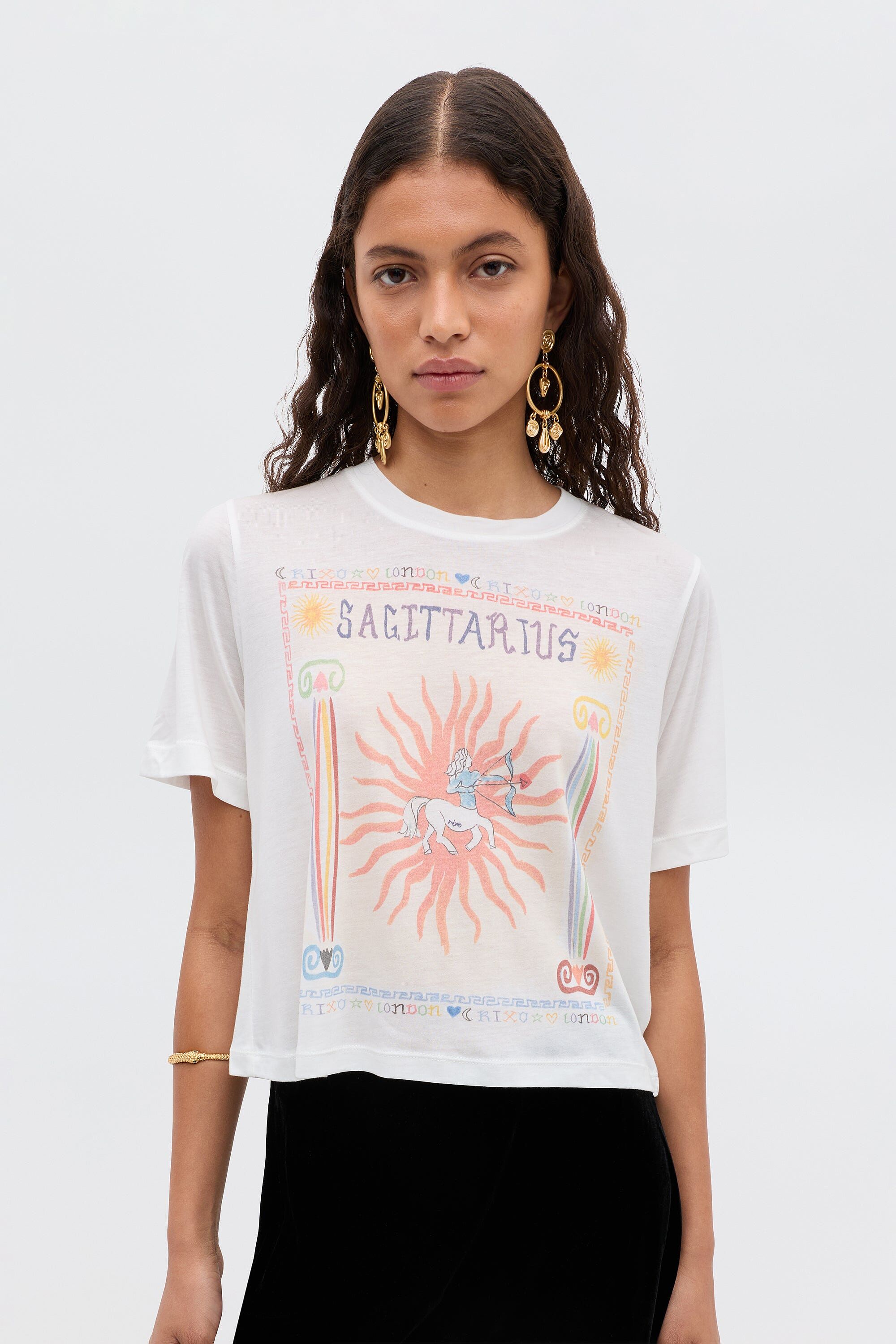 Ria Zodiac T-Shirt in White Aries | RIXO USA ⋆