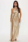 athena pleated maxi dress gold Vestido Maxi Athena Pleated - Amarillo