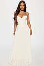 daniella lace corset pleated maxi dress - cream Daniella Lace Corset Pleated Maxi Dress - Cream