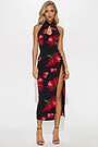 mandarin collar dress fashion nova Melanie Mandarin Collar Maxi Dress - Black/Red