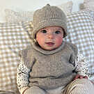 Product image for Roll Neck Vest and Beanie Set