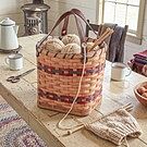 Knitting Bag | Soft Sided Amish Wicker Travel Tote for Yarn & Needles