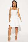 dorella pleated corset mini dress Vestido Mini Dorella Pleated Corset - Blanco