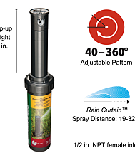 Rain Bird 3504PC - 4 In. 3500 Series Part/Full-Circle Rotor Pop-Up Sprinkler
