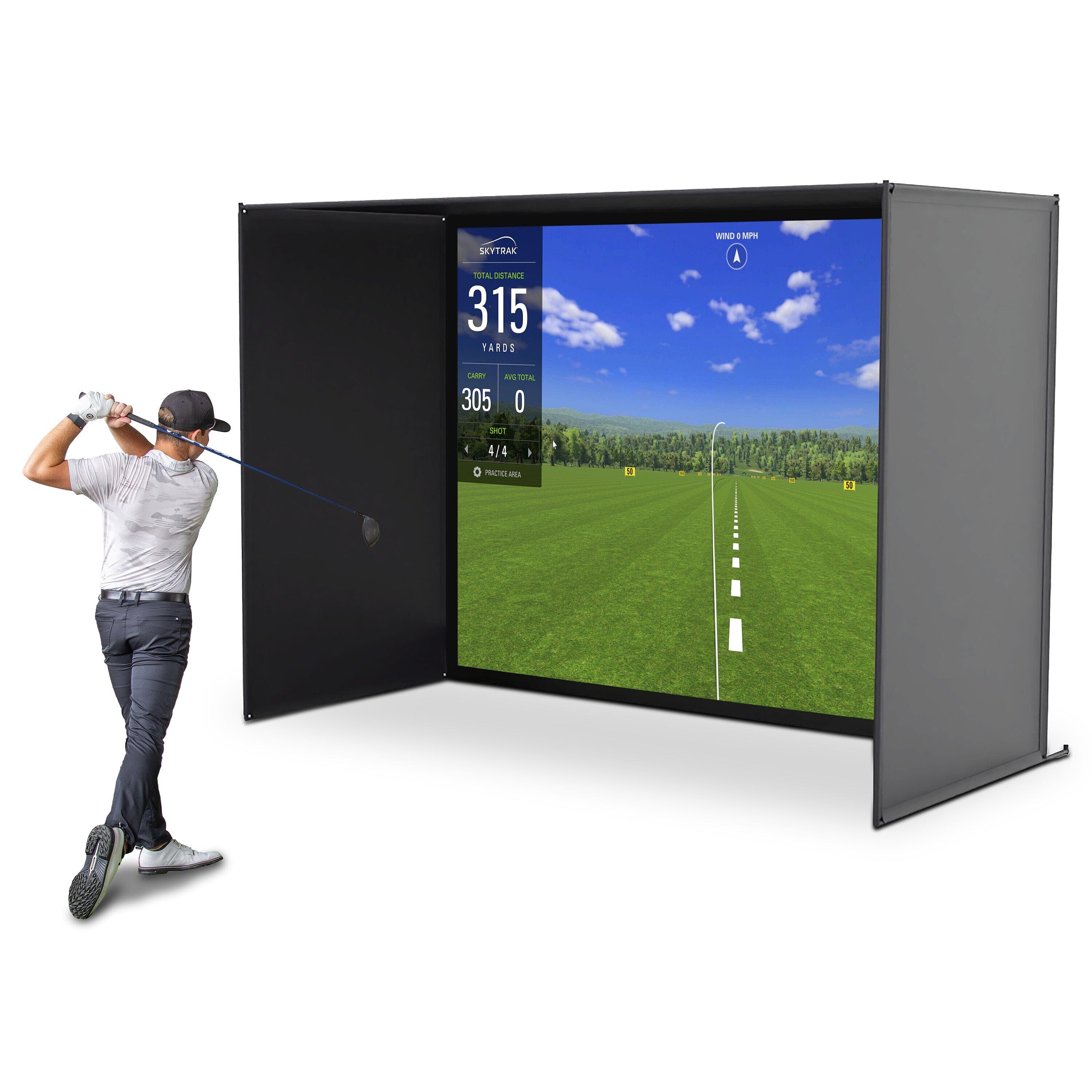 GoSports 12 x 9 ft Golf Simulator Enclosure Net - Complete Set