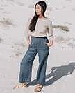 Product image for PUGLIA straight cut cropped linen pants