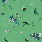 Product image for Draco Cosmos Embroidered Velvet Fabric