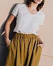 Product image for MARSEILLE linen front snap skirt