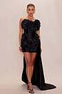 dara draped taffeta mini dress Applique Strapless Taffeta Straight, Dara Mini Dress in White, Size XS, For Brides