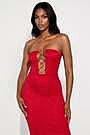 red lace tube dress Tube Top Lace Dress With Back Bow-knot Summer Fashion Temperament Mesh Stitching