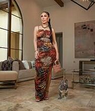 Minka (Ivory/Black Midi Dress)