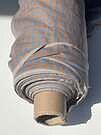 Product image for Prewashed medium-weight linen fabric [Orange/Blue Gingham]