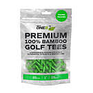 Product image for Premium 100% Bamboo Golf Tees - 5 Packs of 25mm / 1" Green Castle Tees