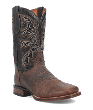 【PORTERNA】Milo Square Buckle Boots Dan Post Men's Milo Genuine Leather Square Toe Boots - Brown