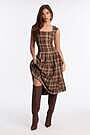 brown plaid button pleated midi dress Rihoas Plaid Collared Button-Down Midi Dress