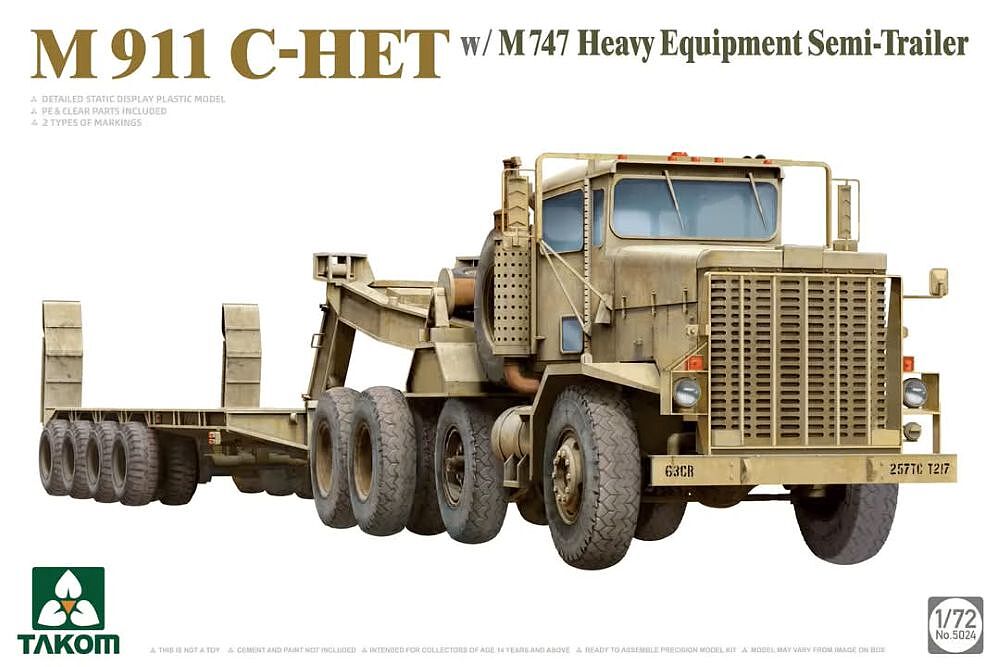 US M911 C-HET Heavy Tractor (8x6) & M747 Heavy Equipment Semi