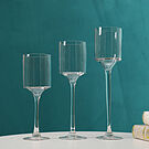 Product image for Set of 3 Clear Glass Hurricane Candle Holder