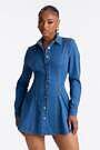 Button Up Denim Collar, Jessi Mini Dress in Denim, Size XS,