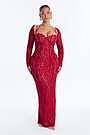 Cleo Long Sleeve Lace Maxi Dress - Red | Fashion Nova