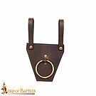 Product image for Medieval Leather Axe or Bludgeon Frog with Pure Brass Ring
