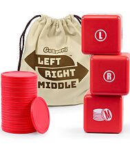 Juego De Dados Gigantes De Madera GoSports – Incluye 6 Dados De 8.9 Cm, Marcador Farkle Y Bolsa De Lona