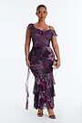 hopeless romantic mesh print ruffle dress Hopeless Romantic Ruffle Mesh Maxi Dress - Plum/Multi