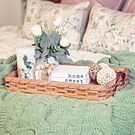 Basket Tray For Coffee Table | Decorative Amish Wicker Serving Tray