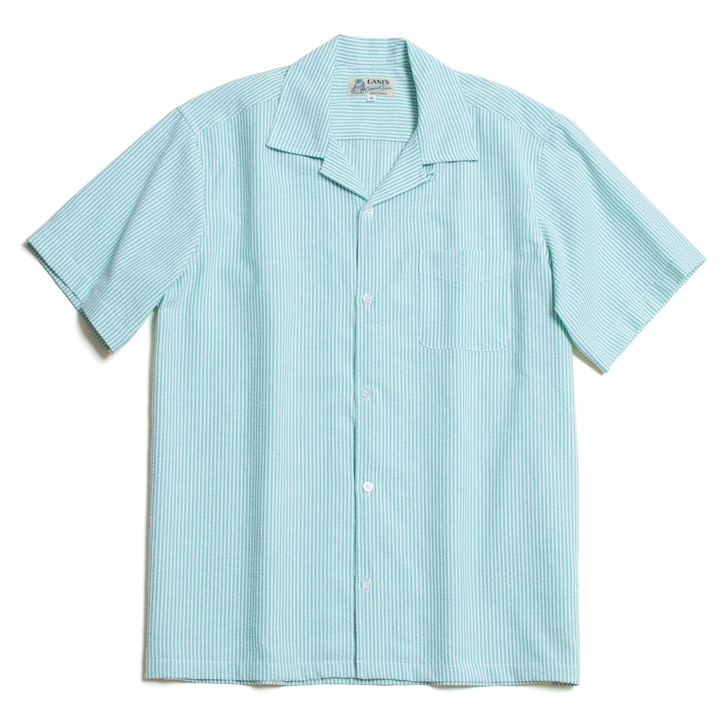 Seersucker Open-collared Shirt 