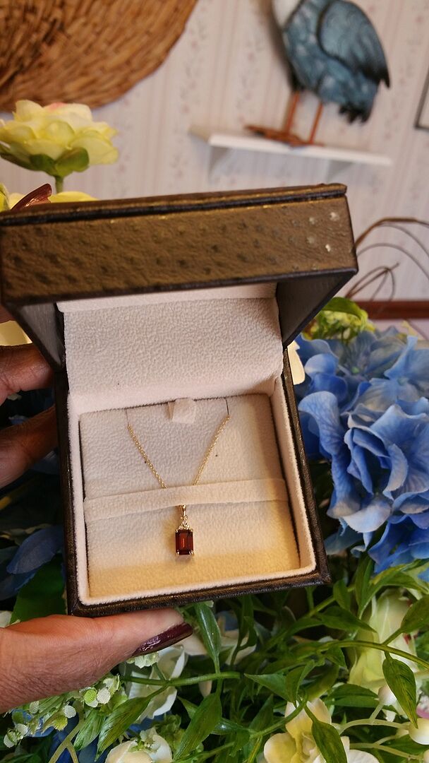 Emerald - Cut Garnet Pendant with Diamond Review by Anita Broadway