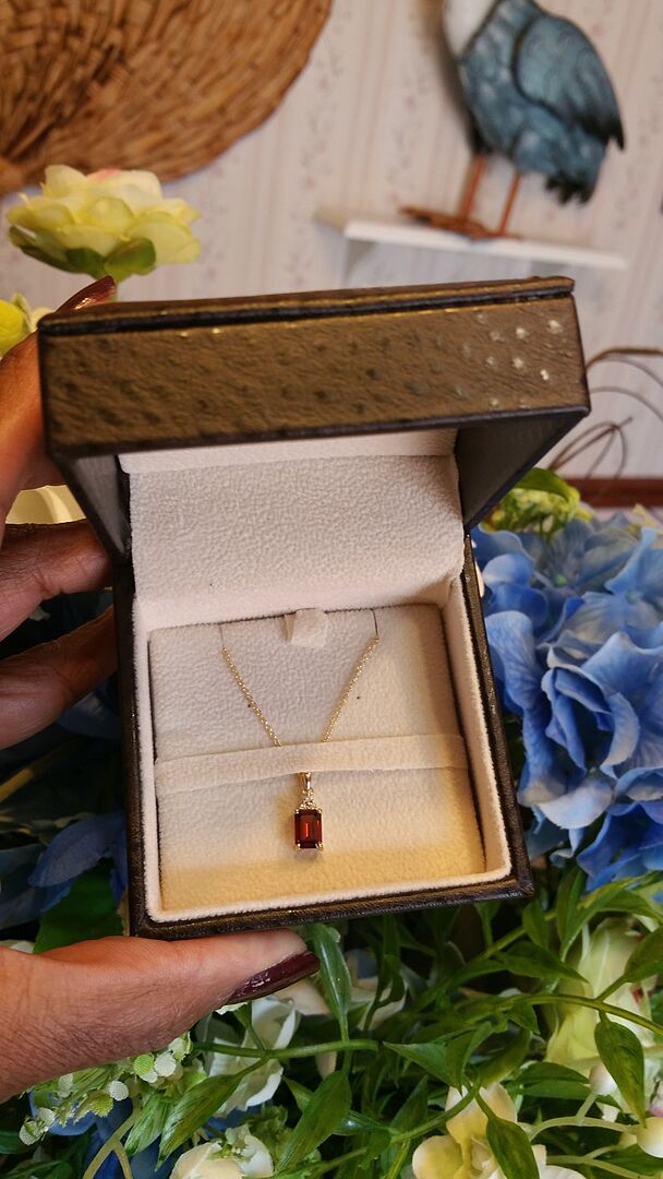 Emerald - Cut Garnet Pendant with Diamond Review by Anita Broadway