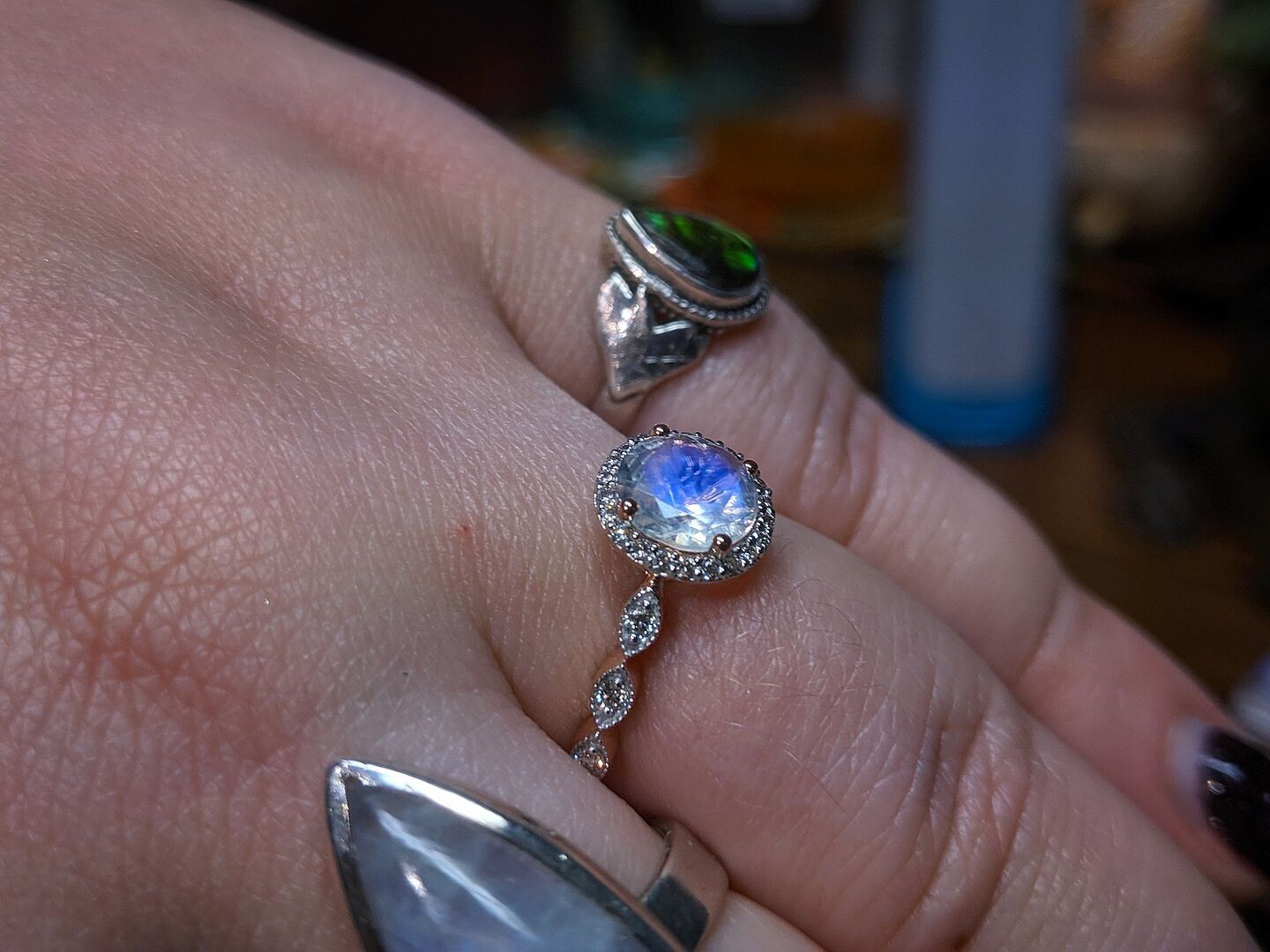 【Moon Magic】14K Soulmate ムーンストーンリング Moonstone Diamond Ring - Soulmate – Moon Magic