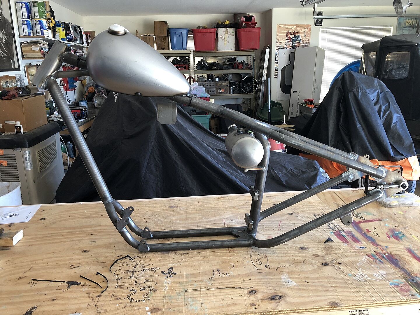 Axed 2.2 gal Dual Cap Chopper Motorcycle Gas Tank