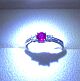 Cathedral Three Stone Ruby &amp; Diamond Engagement Ring