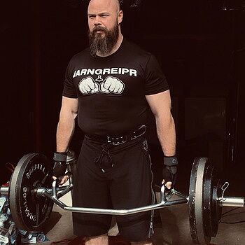 Gym Short-sleeve, Jarngreipr, Black Jarngreipr short-sleeve gym shirt