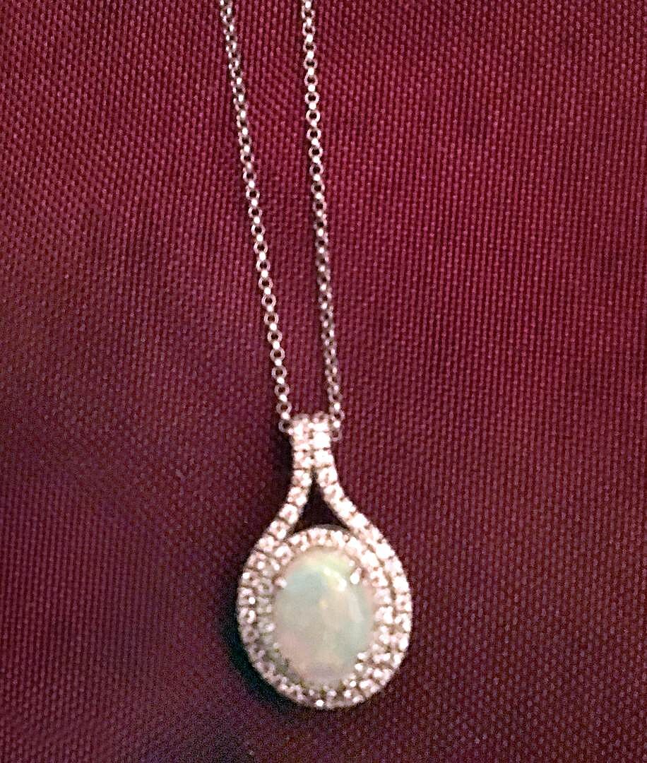 Opal and Diamond Pendant