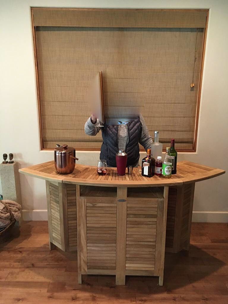 Titan Teak Folding Bar Cabinet