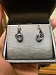 Dancing Blue Sapphire Solitaire Drop Earrings