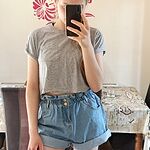 open road denim paper bag shorts