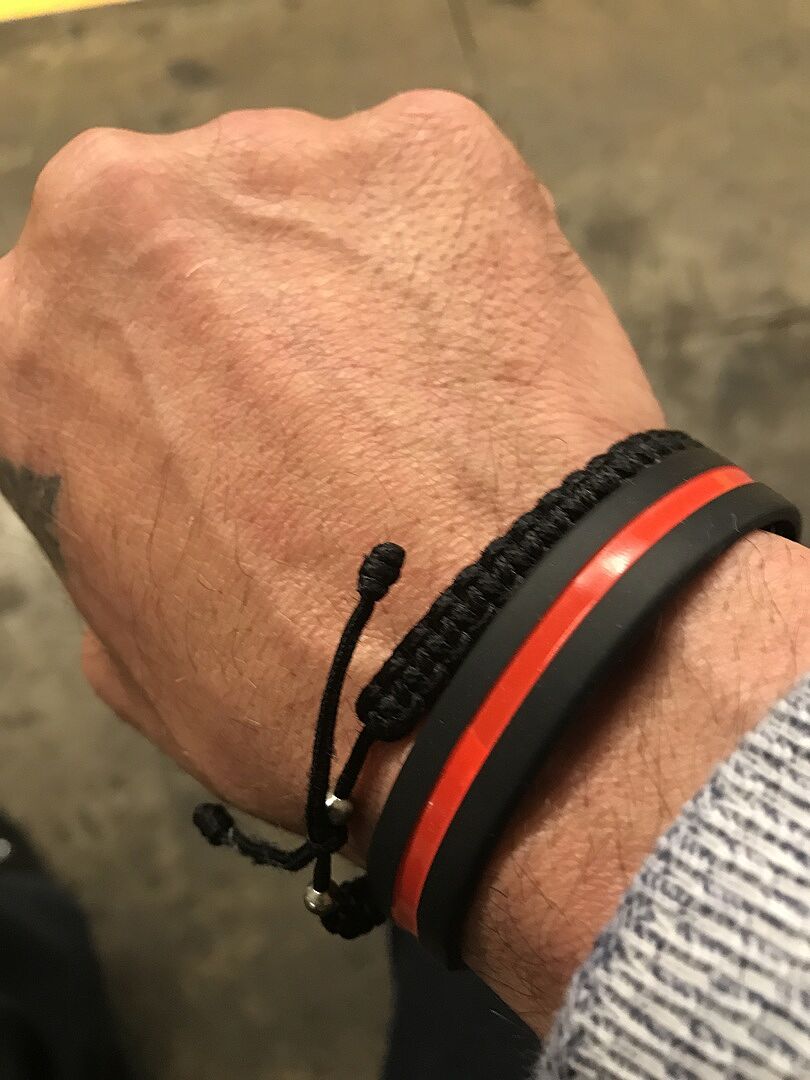 Thin Red Line Silicone Bracelet Thin Blue Line USA