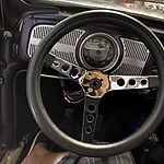 Hiwowsport 350mm Classic Wood Grain Steering Wheel,Chrome 3 Spoke 1.5