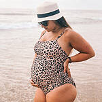 cheetah maternity swimsuit