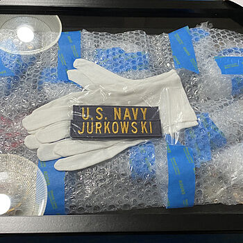 Navy E-3 Seaman Striker Rating Badges Shadow box