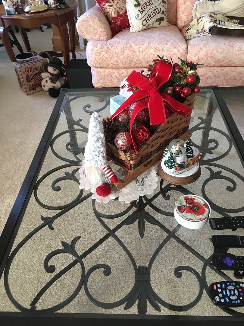 ARTIBETTER Christmas Santa Sleigh Candy Dish – Red Wooden Sled Decor For Holiday Centerpieces